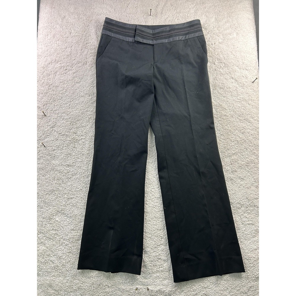 Maurices Pants Womens 7/8 Black Stretch Dress Trousers Straight Leg Pockets Work